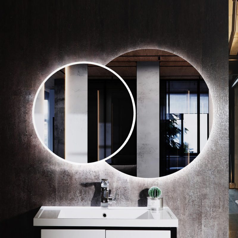 Vigé | Espelho iluminado redondo com combinação de círculo duplo LED